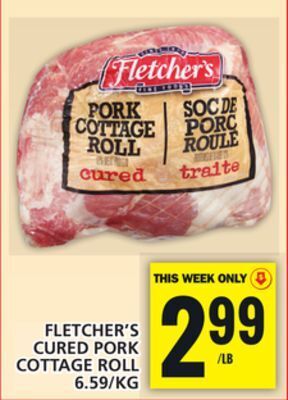 Food Basics Fletcher's cured pork cottage roll offer