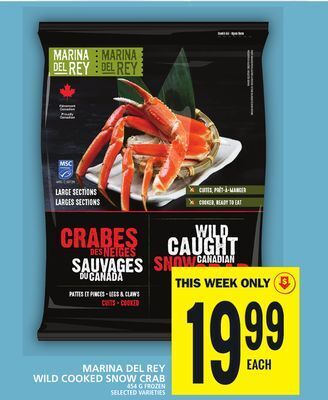 Food Basics Marina del rey wild cooked snow crab offer