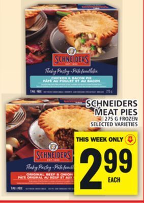 Food Basics Schneiders meat pies offer