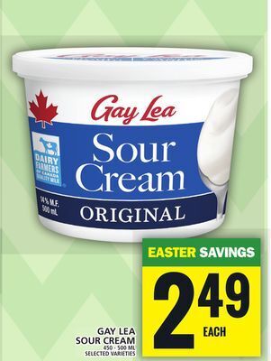 Food Basics Gay lea sour cream offer