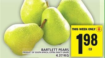 Food Basics Bartlett pears offer