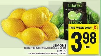 Food Basics Lemons or limes offer