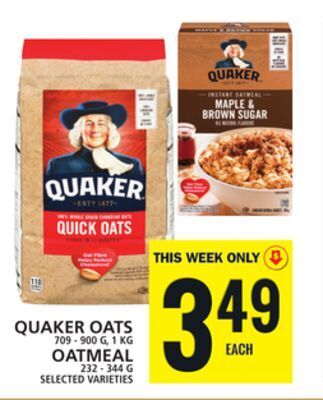 Food Basics Quaker oats or oatmeal offer