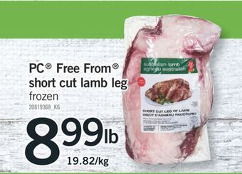 Fortinos Pc® free from® short cut lamb leg offer