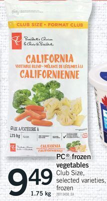Fortinos Pc® frozen vegetables, 1.75 kg offer