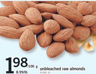 Fortinos Unbleached raw almonds offer