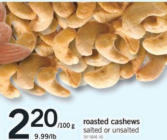 Fortinos Roasted cashews offer