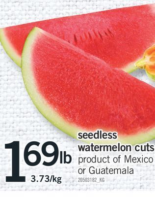 Fortinos Seedless watermelon cuts offer