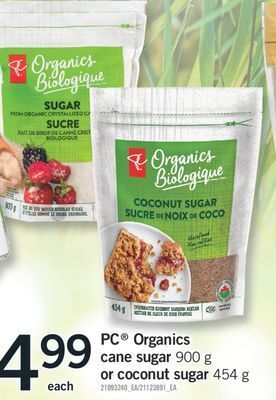 Fortinos Pc® organics cane sugar 900 g or coconut sugar 454 g offer