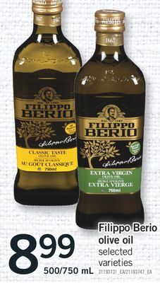 Fortinos Filippo berio olive oil, 500/750 ml offer