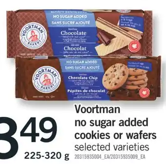 Fortinos Voortman no sugar added cookies or wafers, 225-320 g offer