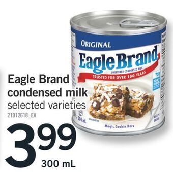Fortinos Eagle brand condensed milk, 300 ml offer