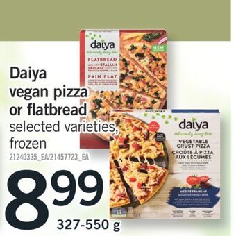 Fortinos Daiya vegan pizza or flatbread, 327-550 g offer