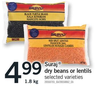 Fortinos Suraj® dry beans or lentils offer