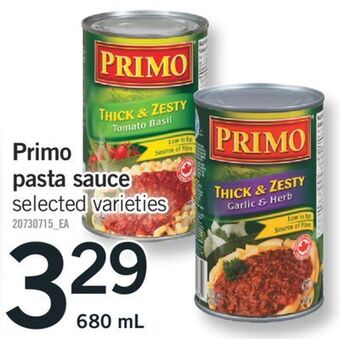 Fortinos Primo pasta sauce , 680 ml offer