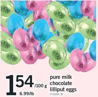Fortinos Pure milk chocolate lilliput eggs offer