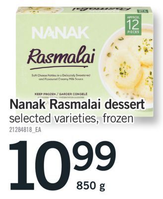 Fortinos Nanak rasmalai dessert, 850 g offer