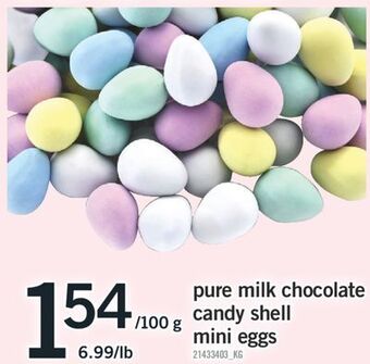 Fortinos Pure milk chocolate candy shell mini eggs offer