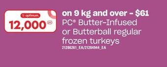 Independent Grocer Pc® butter-infused or butterball regular frozen turkeys, 9 kg and over offer