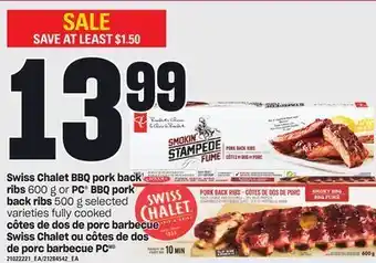 Independent Grocer Swiss chalet bbq pork back ribs 600 g or or pc® bbq pork back ribs offer
