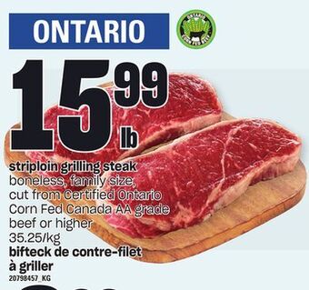 Independent Grocer Striploin grilling steak offer