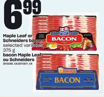 Independent Grocer Maple leaf or schneiders bacon, 375 g offer