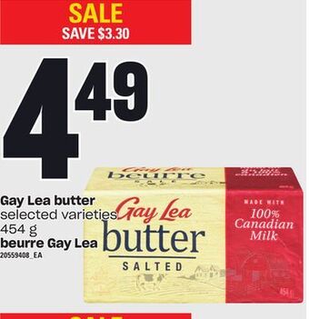 Independent Grocer Gay lea butter, 454 g offer