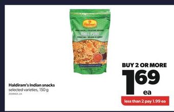 Real Canadian Superstore Haldiram's indian snacks, 150 g offer
