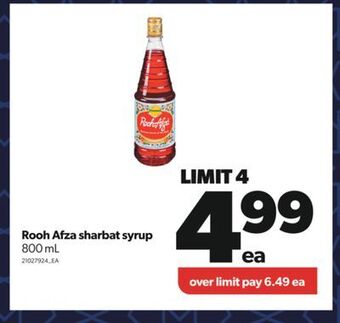 Real Canadian Superstore Rooh afza sharbat syrup, 800 ml offer