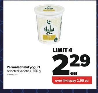 Real Canadian Superstore Parmalat halal yogurt, 750 g offer