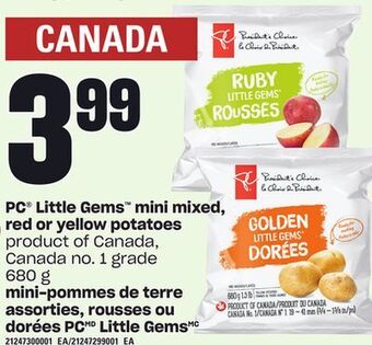 Independent Grocer Pc® little gems™ mini mixed, red or yellow potatoes, 680 g offer