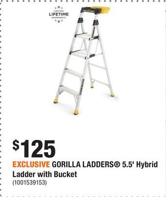 Home Depot Exclusive gorilla ladders® 5.5' hybrid ladder with bucket offer
