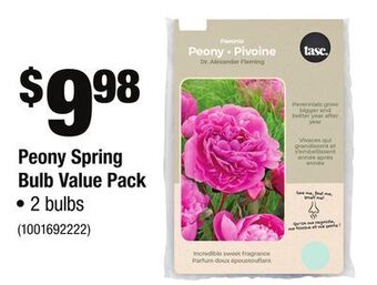 Home Depot Peony spring bulb value pack offer