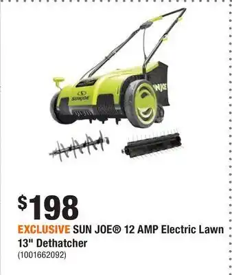 Home Depot Exclusive sun joe® 12 amp electric lawn 13" dethatcher offer