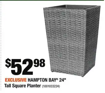 Home Depot Hampton bay 24" tall square planter offer