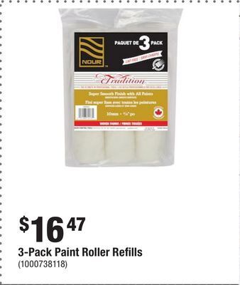 Home Depot 3-pack paint roller refills offer