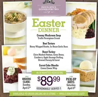 Farm Boy Easter dinner offer