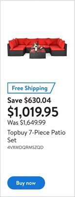 Walmart Topbuy 7-piece patio set offer