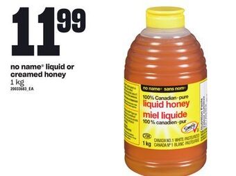 Loblaws No name® liquid or creamed honey, 1 kg offer