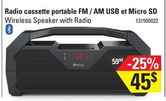 Hart Fm/am usb & micro sd wireless speaker with radio offer