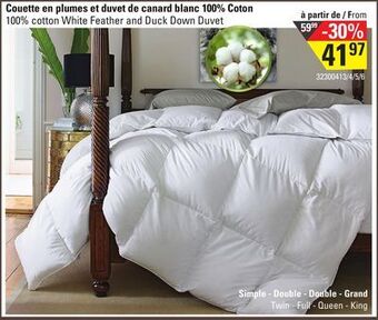 Sushi Shop 100% cotton white feather and duck down duvet offer