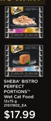 Zehrs Markets Sheba® bistro perfect portions™ wet cat food, 12x75 g offer