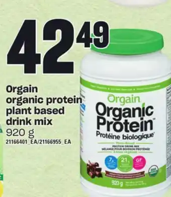 Zehrs Markets Orgain organic protein plant based drink mix, 920 g offer