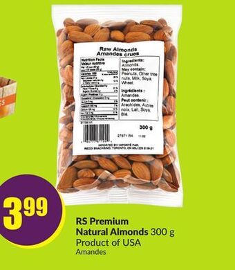 Chalo FreshCo Rs premium natural almonds 300 g product of usa offer