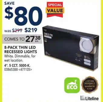 RONA Liteline 8-pack thin led recessed lights 4" offer