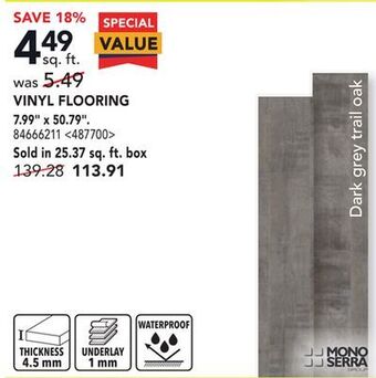 RONA Mono serra vinyl flooring 7.99" x 50.79" offer