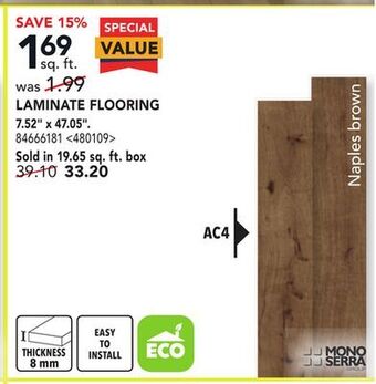 RONA Mono serra laminate flooring 7.52" x 47.05" offer