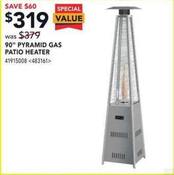 RONA 90" pyramid gas patio heater offer