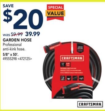 RONA Craftsman garden hose 5/8" x 50' offer