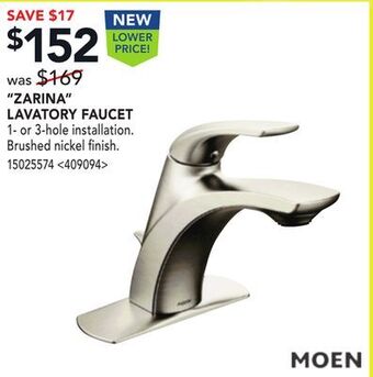 RONA Moen "zarina" lavatory faucet offer